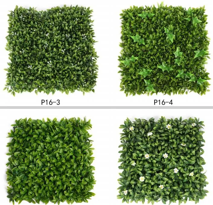 Hot Selling Garden Indoor Decorative Fake Plant Green Leaves Plastic Artificial Grass Flower Decoration Plant Green Hedge Panel