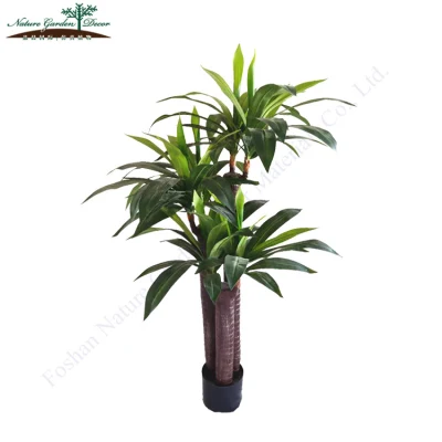 Árbol de la fortuna artificial de caña de masa casi natural Dracaena Fragrans